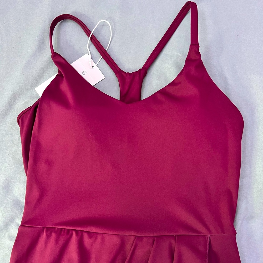 Athletic burgundy halter back dress. Size XS